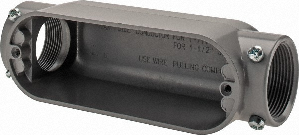 Cooper Crouse-Hinds Electrical Outlet Box: Aluminum, Rectangle, 8.45" OAH, 2.49" OAW, 2.73" OAD, 1 Gang - C45