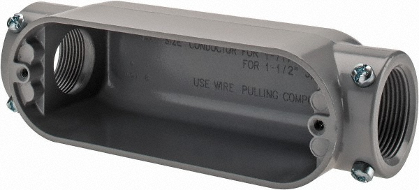 Cooper Crouse-Hinds Electrical Outlet Box: Aluminum, Rectangle, 8.45" OAH, 2.49" OAW, 2.73" OAD, 1 Gang - C45