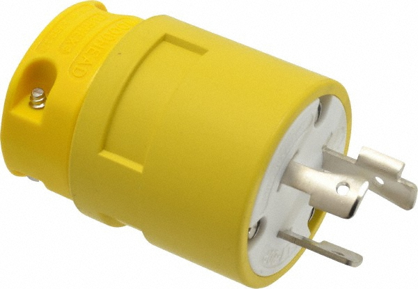 Value Collection Straight Blade Plug: Industrial, L7-20, 277VAC, Yellow - 2649