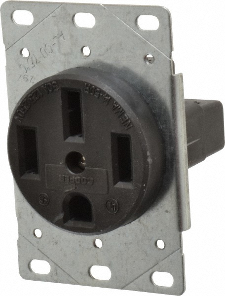 Cooper Wiring Devices Straight Blade Single Receptacle: NEMA 14-50R, 50 Amps, Ungrounded - 1258-SP