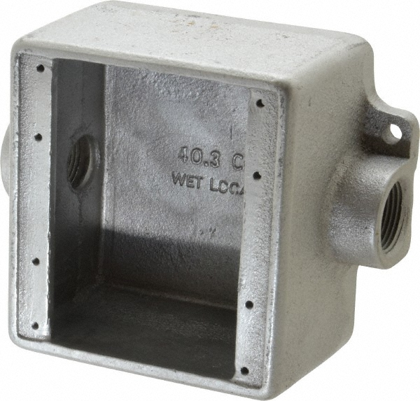Cooper Crouse-Hinds Electrical Outlet Box: Aluminum, Rectangle, 10.71" OAH, 3.1" OAW, 3.41" OAD, 1 Gang - C65 MT