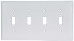 Pass & Seymour 4 Gang, 4-1/2 Inch Long x 8-3/8 Inch Wide, Standard Switch Plate - TP264W