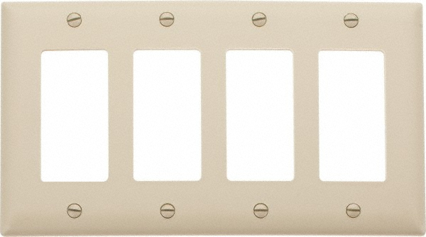 Pass & Seymour 4 Gang, 4-1/2 Inch Long x 8-3/8 Inch Wide, Standard Switch Plate - TP264W