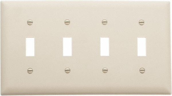 Pass & Seymour 4 Gang, 4-1/2 Inch Long x 8-3/8 Inch Wide, Standard Switch Plate - TP264W