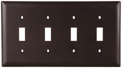 Pass & Seymour 4 Gang, 4-1/2 Inch Long x 8-3/8 Inch Wide, Standard Switch Plate - TP264W