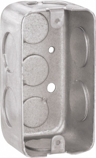 Cooper Crouse-Hinds Electrical Wall Box: Steel, Rectangle, 4" OAH, 2-1/8" OAW, 1-7/8" OAD, 1 Gang - TP598