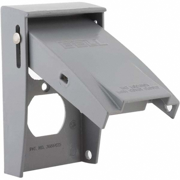 Cooper Crouse-Hinds 3 Outlet, 1/2" Hole Dia, Powder Coat Finish, Round Noncorrosive Weatherproof Box Cover - TP7310