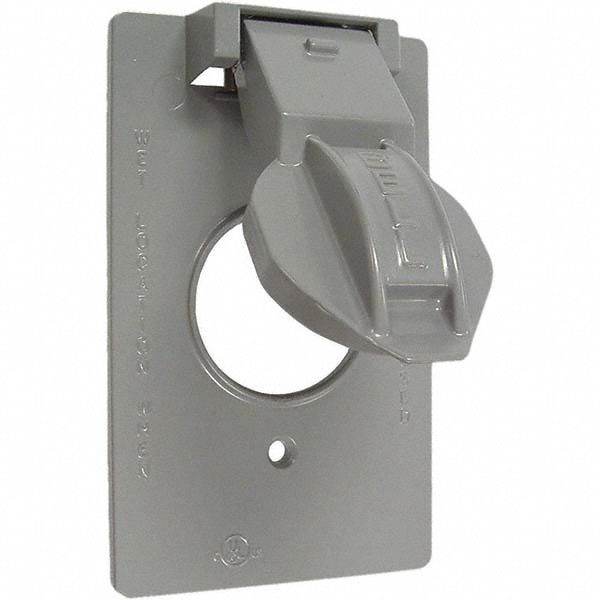 Cooper Crouse-Hinds 3 Outlet, 1/2" Hole Dia, Powder Coat Finish, Round Noncorrosive Weatherproof Box Cover - TP7310