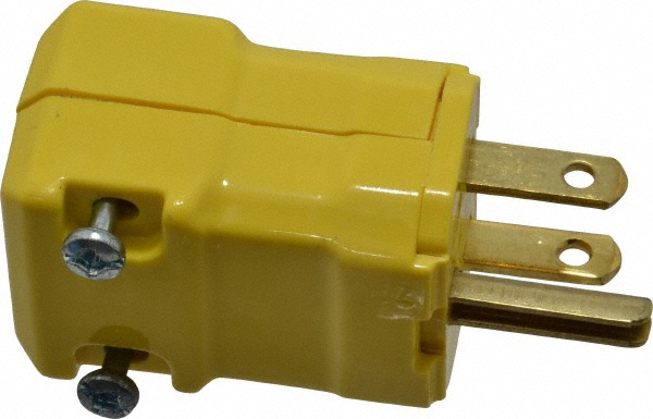 Bryant Electric Straight Blade Plug: Industrial, 5-15P, 125VAC, Black - 5295