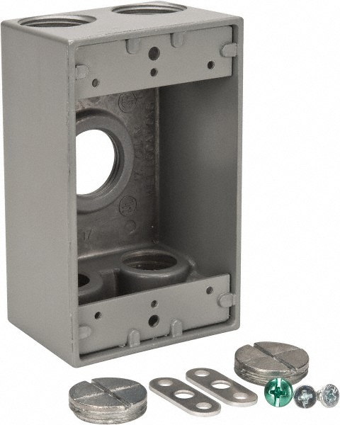 Thomas & Betts Electrical Outlet Box: Aluminum, Rectangle, 4-1/2" OAH, 2-1/2" OAW, 2" OAD, 1 Gang - IH6S2-2