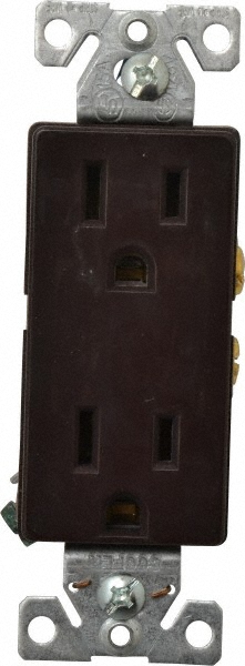 Cooper Wiring Devices Straight Blade Duplex Receptacle: NEMA 5-15R, 15 Amps, Self-Grounding - 6252B