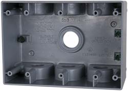 Cooper Wiring Devices Electrical Portable Outlet Box: Thermoplastic, Rectangle, 6-1/2" OAH, 4-1/4" OAW, 2-5/8" OAD, 1 Gang - WD3099BK