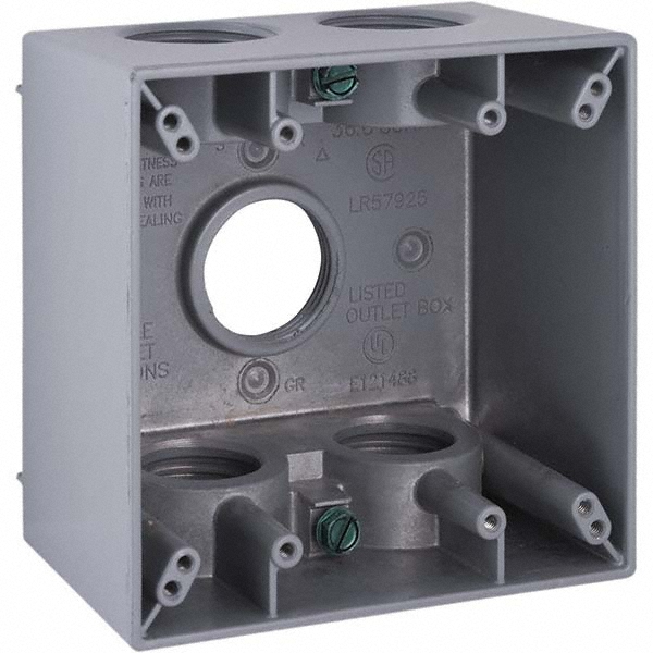 Cooper Wiring Devices Electrical Portable Outlet Box: Thermoplastic, Rectangle, 6-1/2" OAH, 4-1/4" OAW, 2-5/8" OAD, 1 Gang - WD3099BK