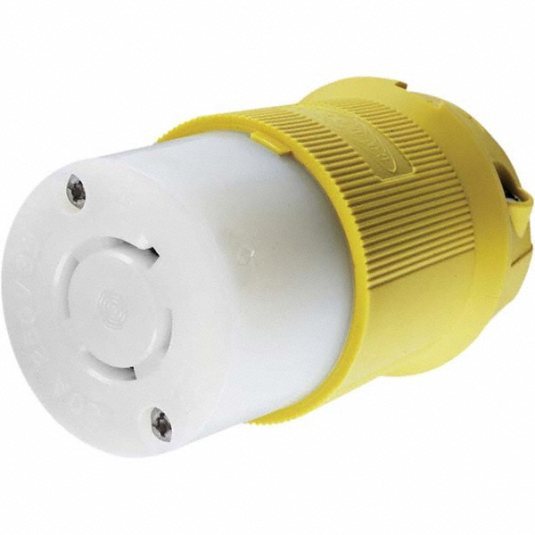 Hubbell Wiring Device-Kellems Locking Inlet: Plug, Marine, L14-20P, 125 & 250V, Yellow - HBL24CM11