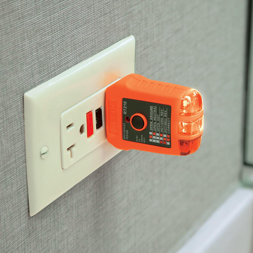 Klein Tools Circuit Continuity & Voltage Testers: Tester Type: Non-Contact Voltage Tester, Receptacle Tester with GFCI; Minimum Voltage: 12 VAC; Maximum Voltage: 12V DC; Display Type: LED - NCVT5KIT