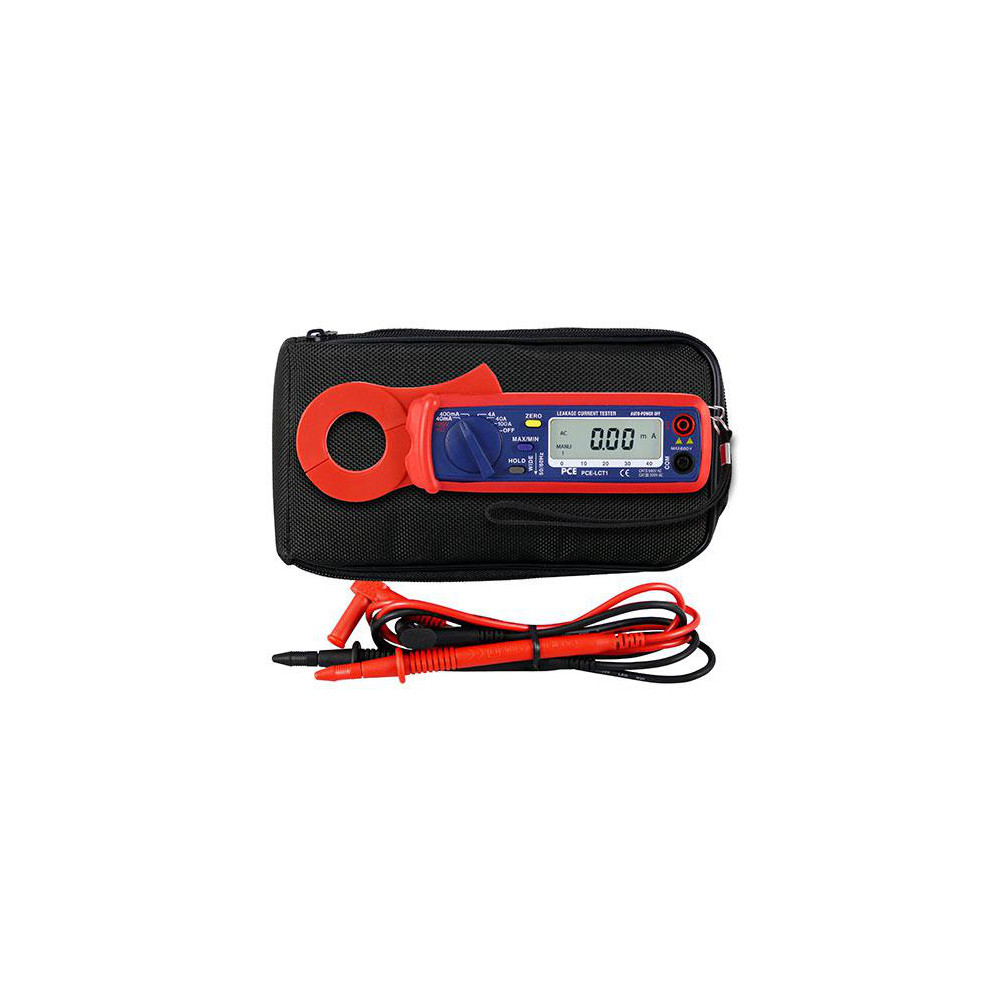 PCE Instruments Compact Manual Ranging & Voltage Clamp Meter: CAT I CAT II & CAT III, 0.7" Jaw, C-Clamp & Curved Jaw - PCE-LCT 1