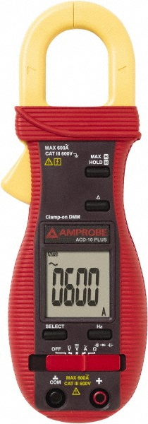 PCE Instruments Compact Manual Ranging & Voltage Clamp Meter: CAT I CAT II & CAT III, 0.7" Jaw, C-Clamp & Curved Jaw - PCE-LCT 1