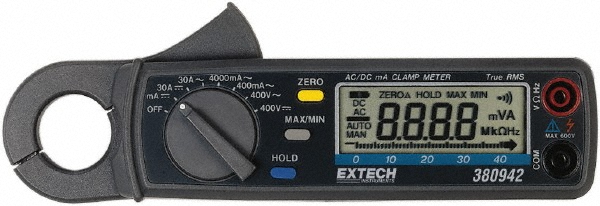 PCE Instruments Compact Manual Ranging & Voltage Clamp Meter: CAT I CAT II & CAT III, 0.7" Jaw, C-Clamp & Curved Jaw - PCE-LCT 1