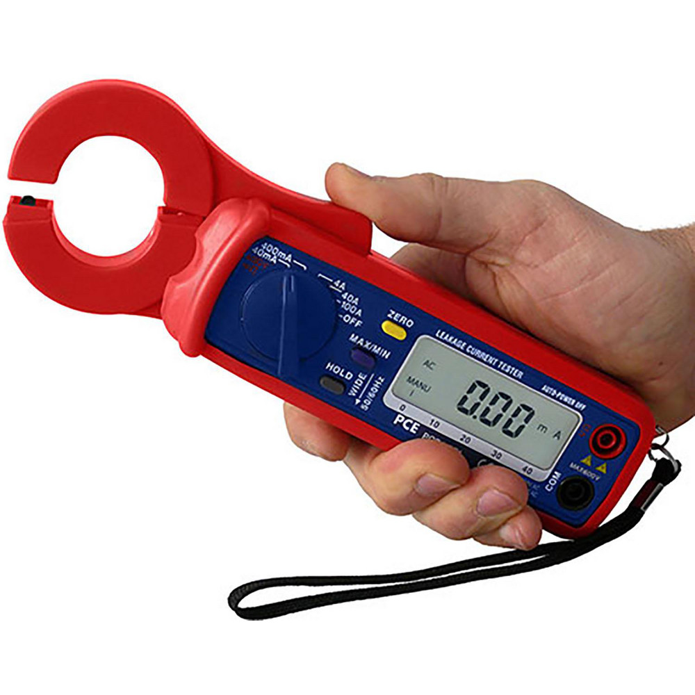 PCE Instruments Compact Manual Ranging & Voltage Clamp Meter: CAT I CAT II & CAT III, 0.7" Jaw, C-Clamp & Curved Jaw - PCE-LCT 1
