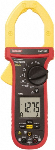 Amprobe Clamp Meter: CAT III & CAT IV, 2.0079" Jaw, Clamp On Jaw - AMP-330