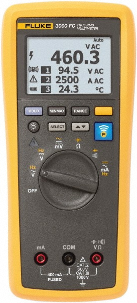 Fluke CAT III & CAT IV, Auto Ranging Digital Manual Ranging & True RMS Multimeter: 1,000 VAC/VDC - FLUKE-28II