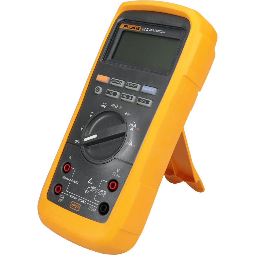 Fluke CAT III & CAT IV, Auto Ranging Digital Manual Ranging & True RMS Multimeter: 1,000 VAC/VDC - FLUKE-27II