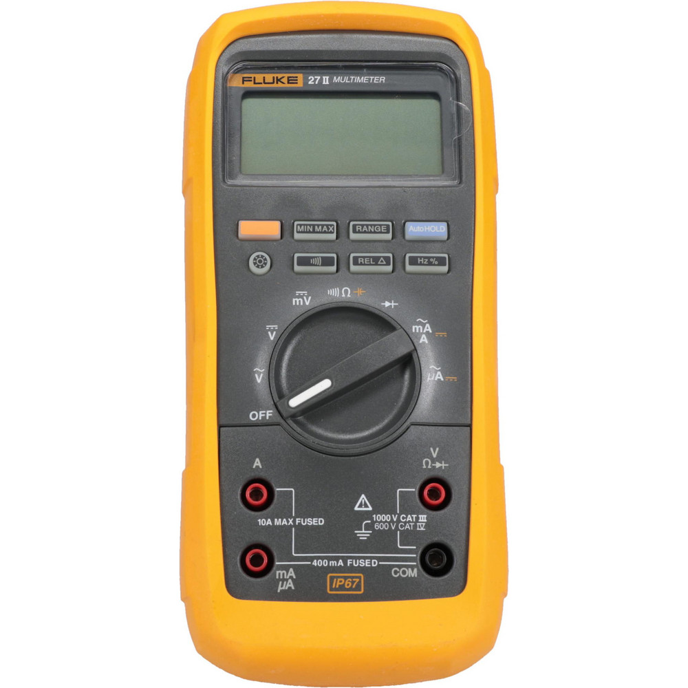 Fluke CAT III & CAT IV, Auto Ranging Digital Manual Ranging & True RMS Multimeter: 1,000 VAC/VDC - FLUKE-27II