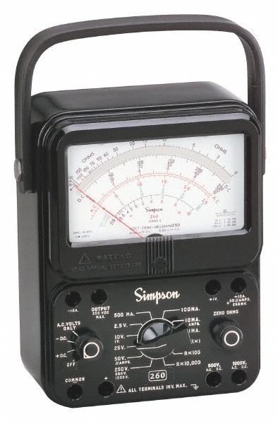 NSI Industries Multimeters: Multimeter Type: Analog; Measures: Amps, DC Voltage, AC Voltage - TES-MT12