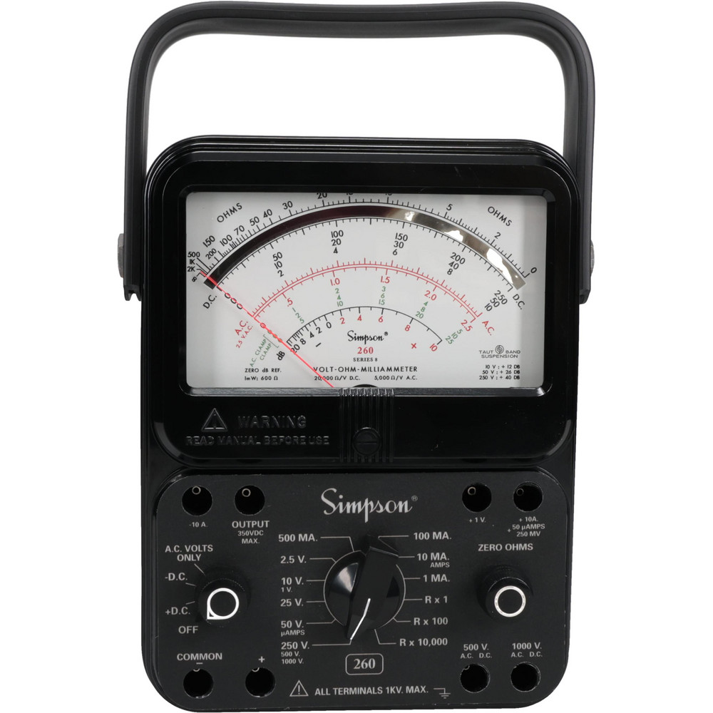 NSI Industries Multimeters: Multimeter Type: Analog; Measures: Amps, DC Voltage, AC Voltage - TES-MT12
