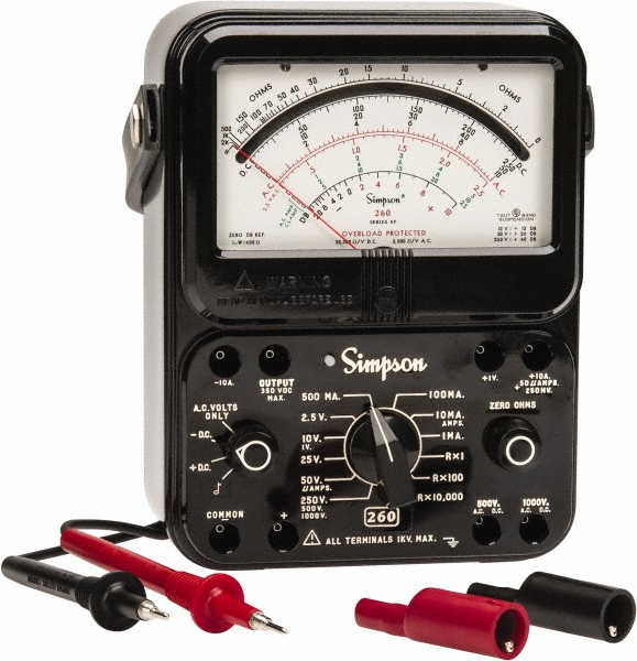 NSI Industries Multimeters: Multimeter Type: Analog; Measures: Amps, DC Voltage, AC Voltage - TES-MT12