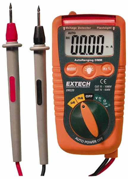 Milwaukee Tool CAT III, Auto Ranging Digital & True RMS Multimeter: 600 VAC/VDC - 2217-20
