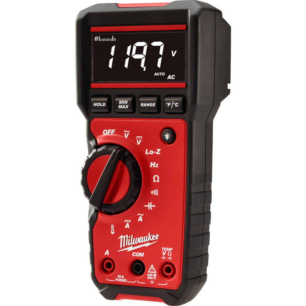 Milwaukee Tool CAT III, Auto Ranging Digital & True RMS Multimeter: 600 VAC/VDC - 2217-20