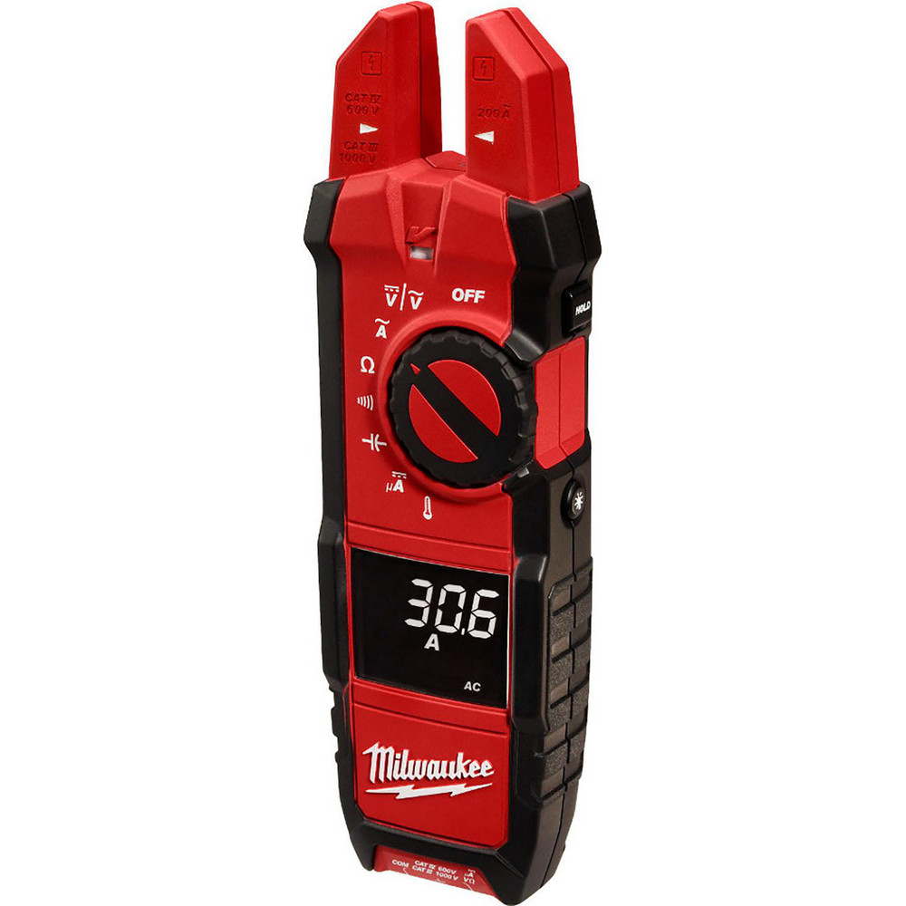 Milwaukee Tool Clamp Meter: CAT III & CAT IV, 0.63" Jaw, Fork Jaw - 2206-20