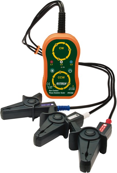 Extech 3 Phase, 75 to 1,000 VAC, 45 to 65 Hz, 14 to 122°F, LED Display Phase Rotation Tester - PRT200