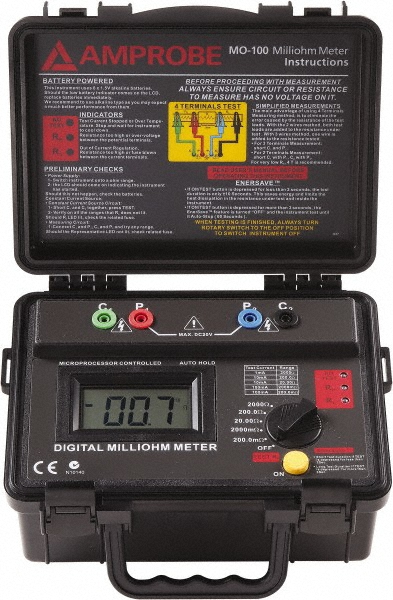 Fluke Backlight Display, 2,000 Megohm Electrical Insulation Resistance Tester & Megohmmeter - FLUKE- 1503