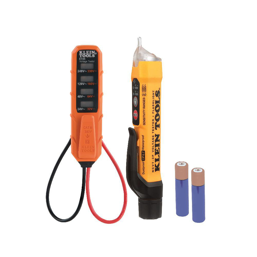 Klein Tools Circuit Continuity & Voltage Testers: Tester Type: Non-Contact Voltage Tester; Minimum Voltage: 12 VAC; Maximum Voltage: 12V DC; Display Type: LED - NCVT-6