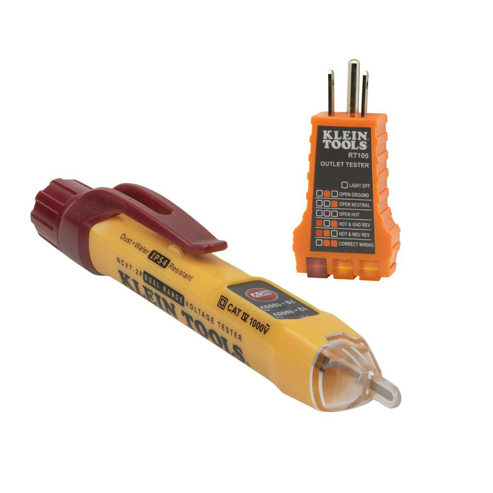Klein Tools Circuit Continuity & Voltage Testers: Tester Type: Non-Contact Voltage Tester; Minimum Voltage: 12 VAC; Maximum Voltage: 12V DC; Display Type: LED - NCVT-6