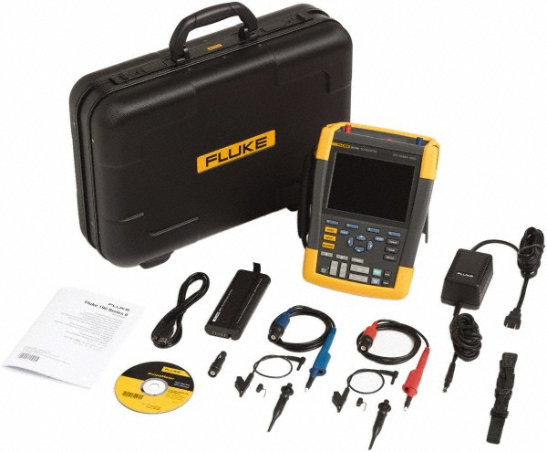 Fluke Portable Digital Oscilloscopes: Oscilloscope Type: Portable Oscilloscope; Bandwidth (MHz): 100; Number of Channels: 4; Display Type: LCD - FLUKE-190-104-III