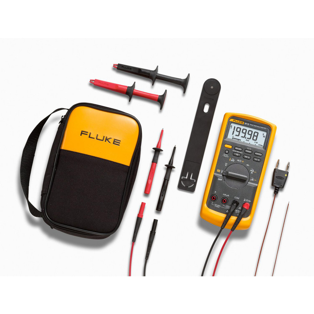 Fluke CAT III & CAT IV, Digital & Digital Clamp Multimeter: 1,000 VDC - FLUKE-87V-MAX/E2 KIT