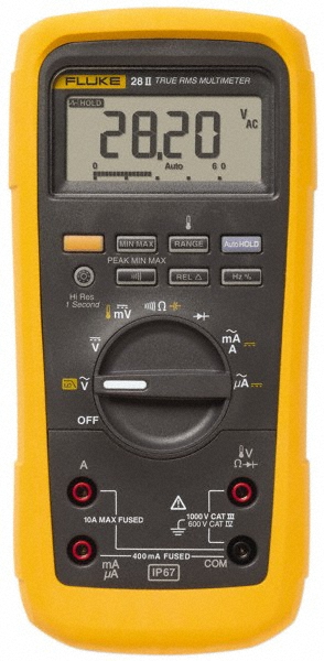 Fluke CAT III & CAT IV, Digital & Digital Clamp Multimeter: 1,000 VDC - FLUKE-87V-MAX/E2 KIT