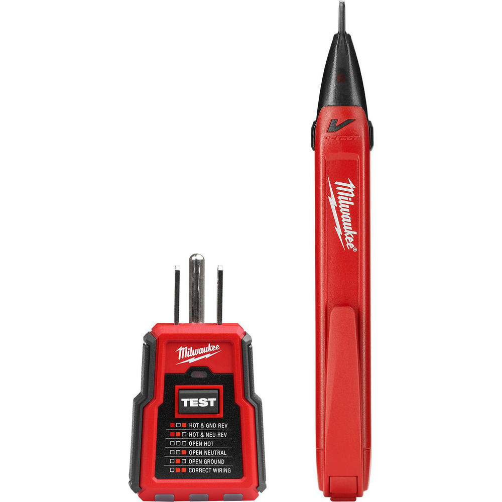 Milwaukee Tool Circuit Continuity & Voltage Testers: Tester Type: Receptacle Tester with GFCI; Minimum Voltage: 0 V; Maximum Voltage: 135V AC; Display Type: Digital LCD - 2224-20