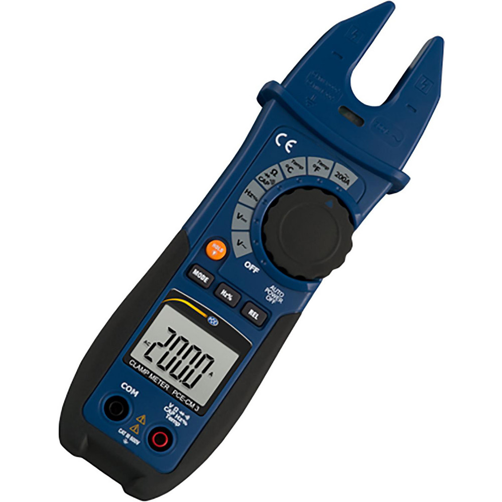 PCE Instruments Compact Manual Ranging & Voltage Clamp Meter: CAT I CAT II & CAT III, 0.7" Jaw, Cup Jaw - PCE-CM 3