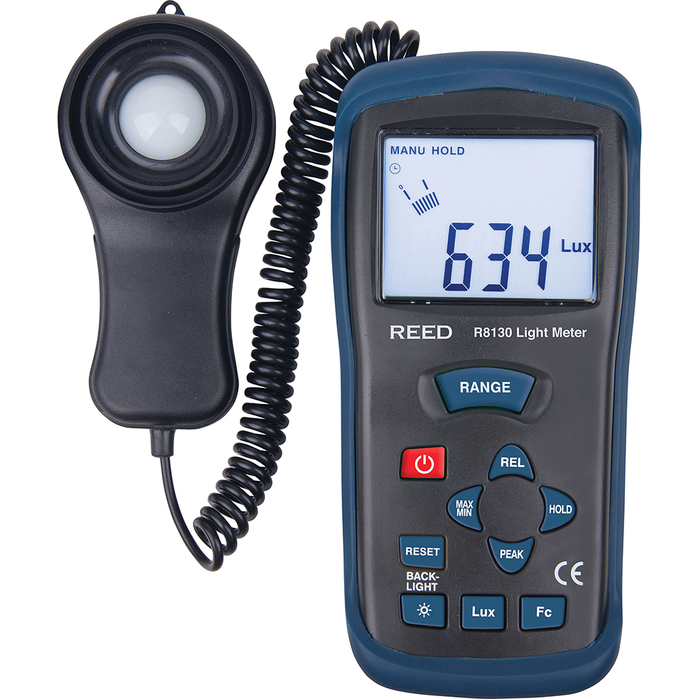 Klein Tools Light Meters; Compatible Lighting: Light; Maximum Measurement (FC): 4000; Maximum Measurement (Lux): 40000 lx; Minimum Measurement: 0.0 lx; Minimum Measurement (FC): 0; Minimum Measurement (Lux): 0; Accuracy ± (%): +/- 5 % reading +/-10 digits @ 10,000 Lux; Maximum Measurement (RPM): 40000 lx - ET130