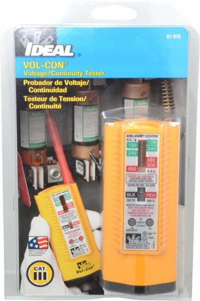 Ideal 5 VAC/VDC to 600 VAC/VDC, Voltage and Circuit Continuity Tester - 61-076