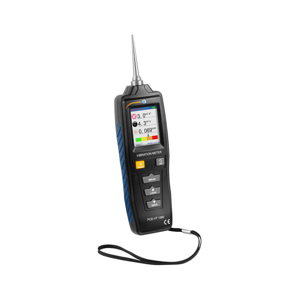 PCE Instruments Vibration Meters; Meter Type: Vibration Meter; Vibration Meter Datalogger; Vibration Tester; Vibration Measurement Range: 1-10; Display Type: 2.2" Color Display; Minimum Operating Temperature: -4; Maximum Operating Temperature: 149; Measures: Vibration; Frequency; Acceleration; Velocity - PCE-VT 3900S