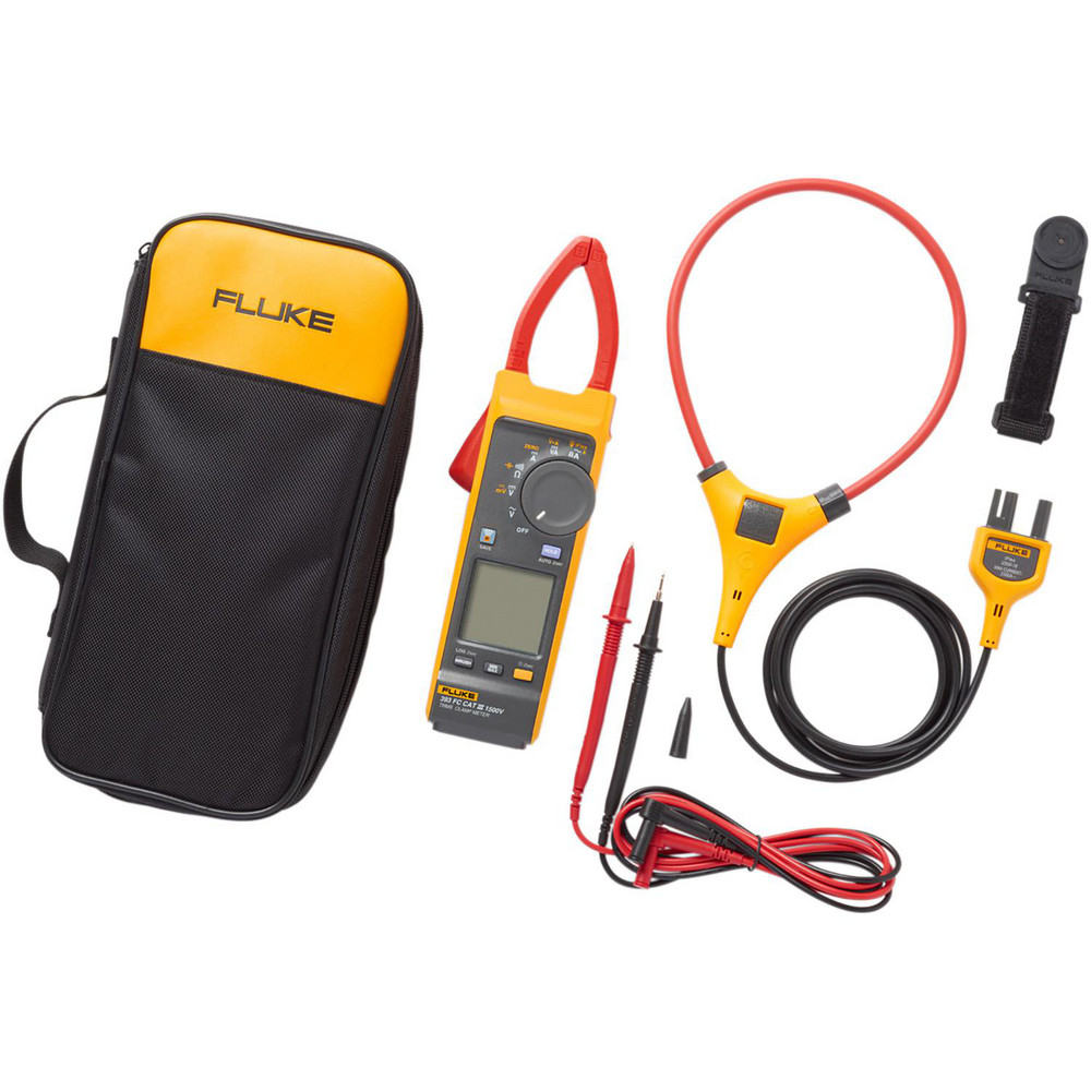 Extech 3 Phase, 600 VAC, 0.20 to 1,200 Amp Capability, 45 to 65 Hz Calibration, LCD Display Power Meter - 382100
