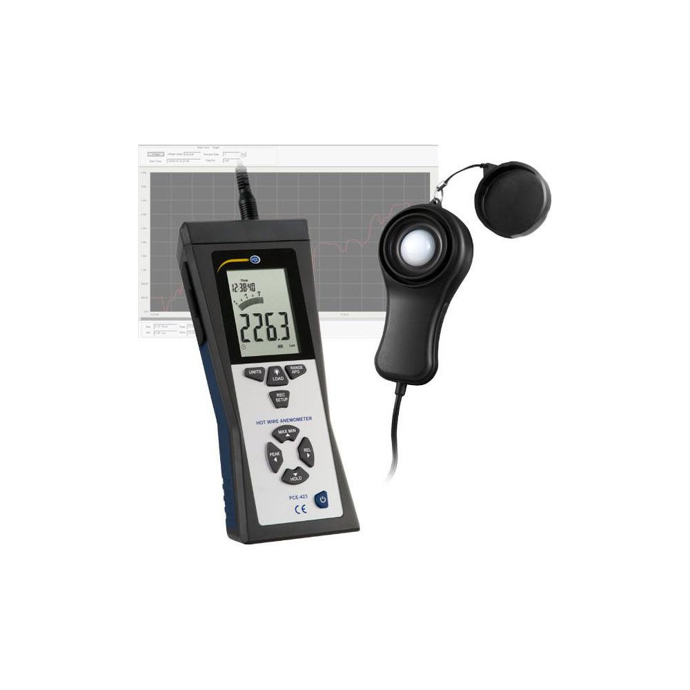 Extech 9 Volt Battery, 5,000 FC, LCD Display, Color Corrected Photodiode, Light Meter - 401025