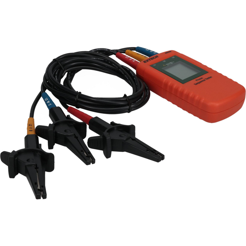 Extech 3 Phase, 40 to 600 VAC, 15 to 400 Hz, 32 to 104°F, LCD Display Phase Rotation Tester - 480400