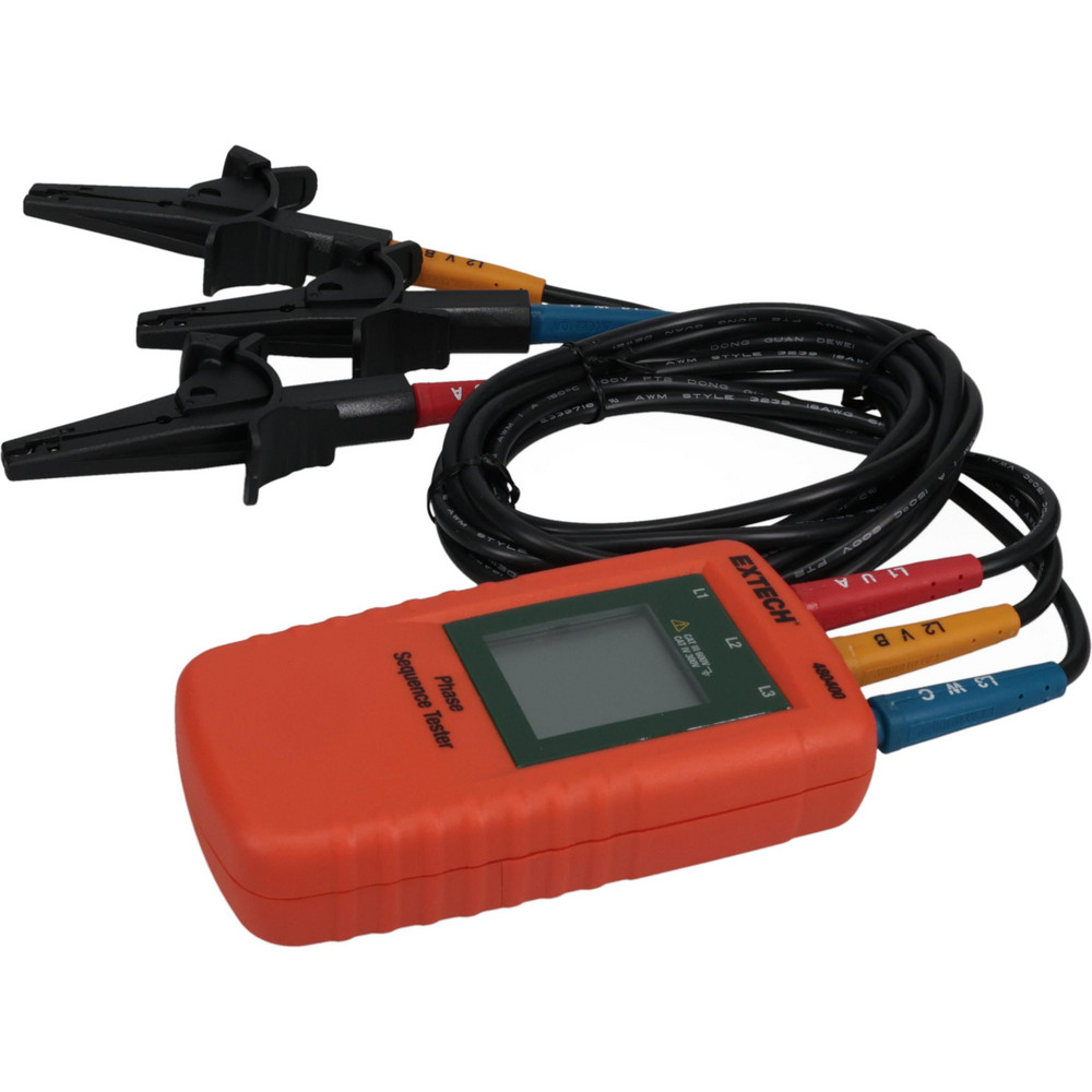 Extech 3 Phase, 40 to 600 VAC, 15 to 400 Hz, 32 to 104°F, LCD Display Phase Rotation Tester - 480400