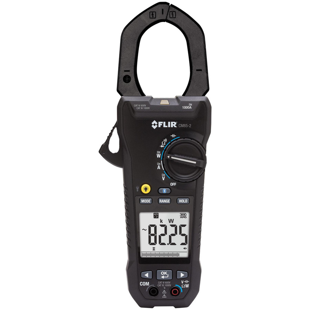 FLIR Clamp Meters: Clamp Meter Type: Auto Ranging; Measures: Resistance, Voltage, Capacitance, Frequency, Current; Jaw Style: Clamp On; Jaw Capacity (Decimal Inch): 1.7700 - CM85-2